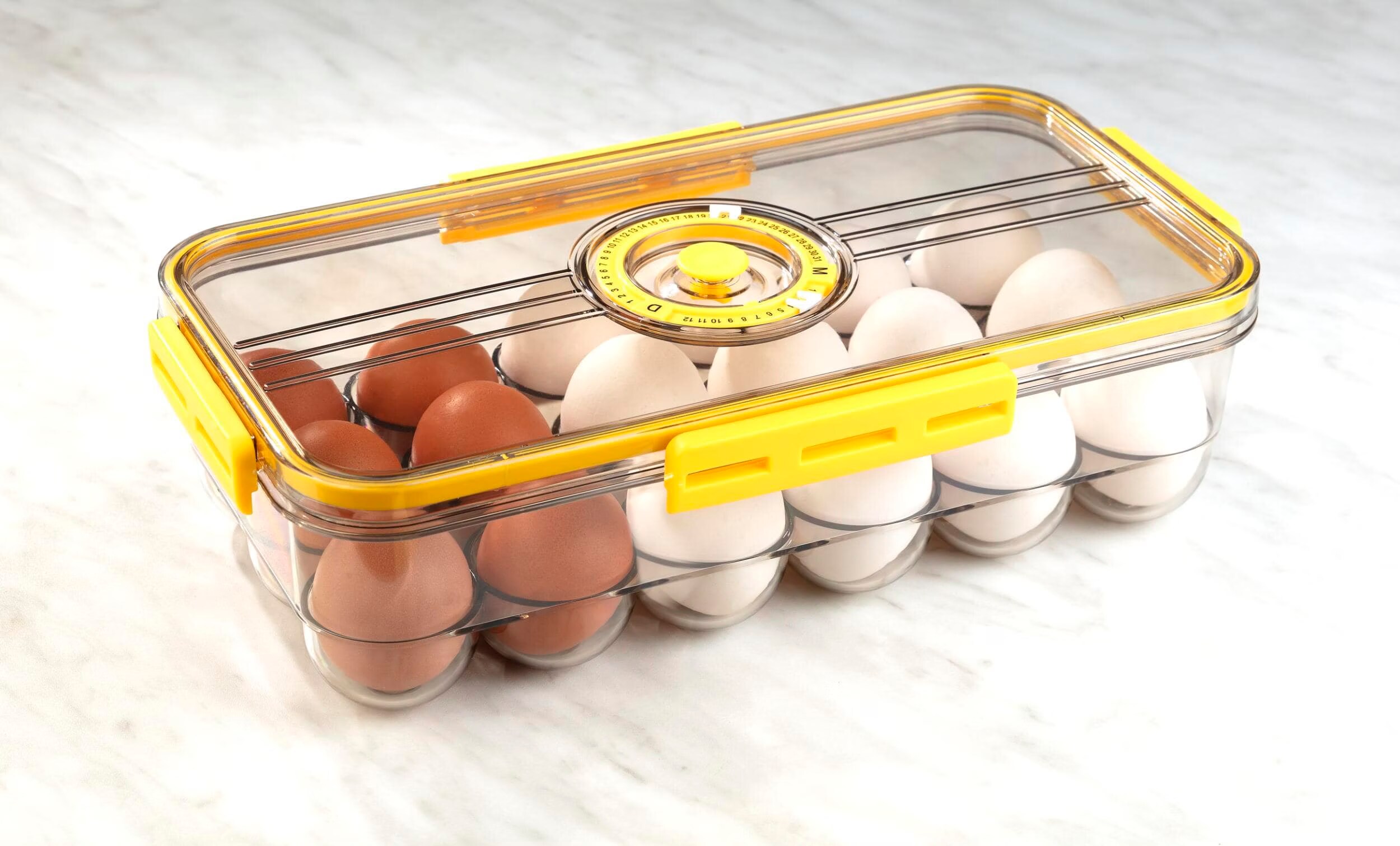 Safe Egg Eierbox - Stapelbarer Eierbehälter Für 18 Eier Mit Timer