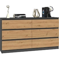 Topeshop M6 140 ANT/ART KPL chest of drawers (138 x 40 x 77 cm)
