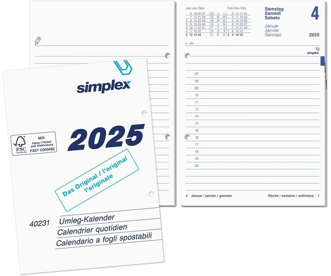 Simplex Reversing block perforated (12 x 17 cm, German, English