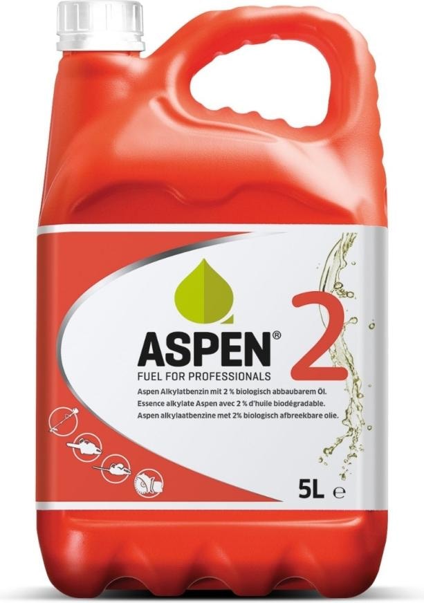 Aspen ASPEN2 Gebrauchsfertige Benzinmischung 5 Liter für Zweitaktmotoren (Kettensäge, Laubsauger