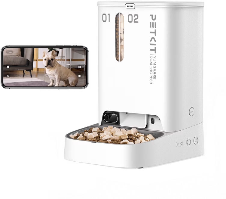Petkit YumShare Dual-hopper distributeur de croquettes automatique connecté double avec caméra 5L