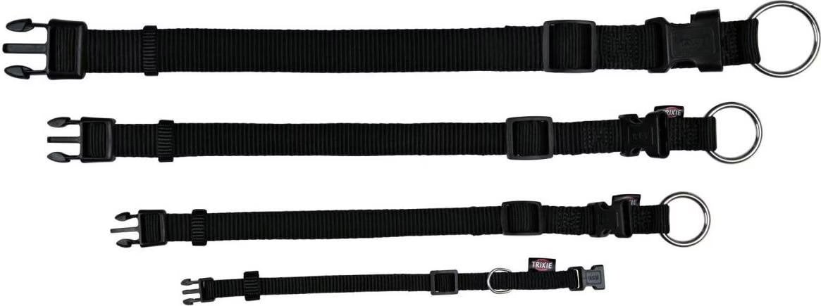 Collier Trixie Premium noir pour chien - taille M-L : tour de cou 35-55 cm x l 2 cm