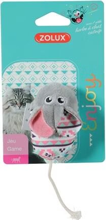 Kali souris grise. Taille 14 x 5 cm. avec catnip. Jouet chat