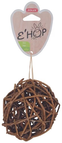 Balle pour rongeurs en rotin foncé - Ø10cm