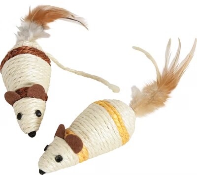 Meilleurs prix pour Jouet chat souris en sisal avec plume