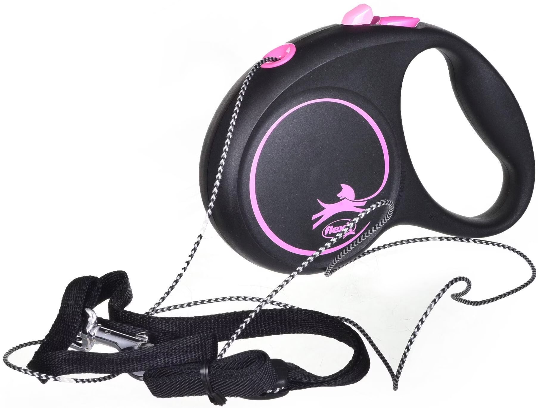 Comparer les prix de Laisse Black Design S Cord 5m black/ pink Flexi FU12C5-251-S-CP
