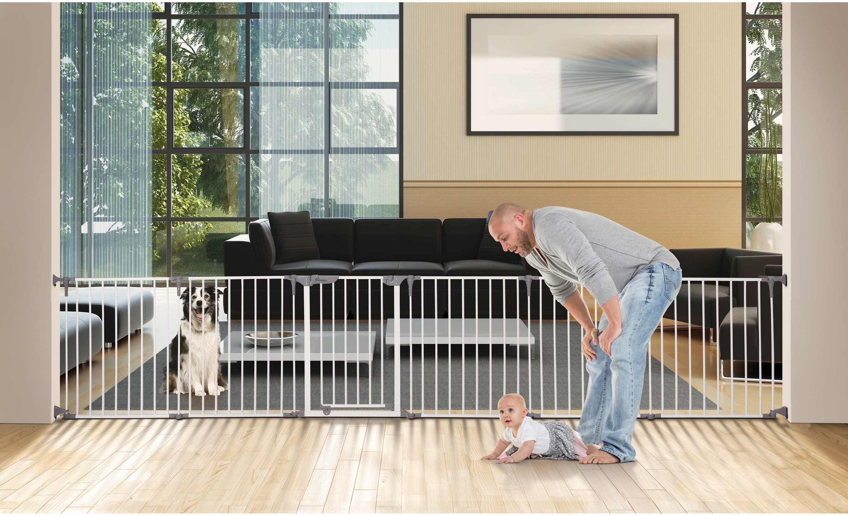 Regalo Gate Double Door Super Wide Safety Gate Wide Adjustable