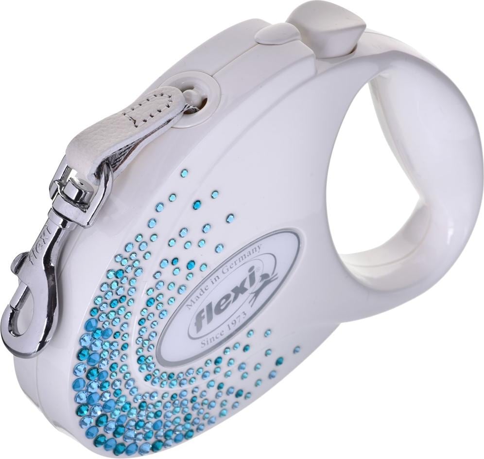 Meilleurs prix pour Flexi Glam Splash Ocean with Swarovski crystals M - Laisse rtractable pour chien - 5 m - Blanc (M, Chien, Promenade), Collier + laisse