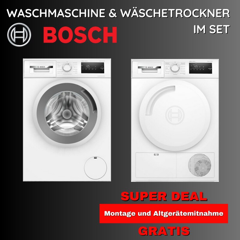Bosch Serie 4 Super Deal Set: Waschmachine WAN28132CH + Wäschetrockner WTR83V03CH Galaxus