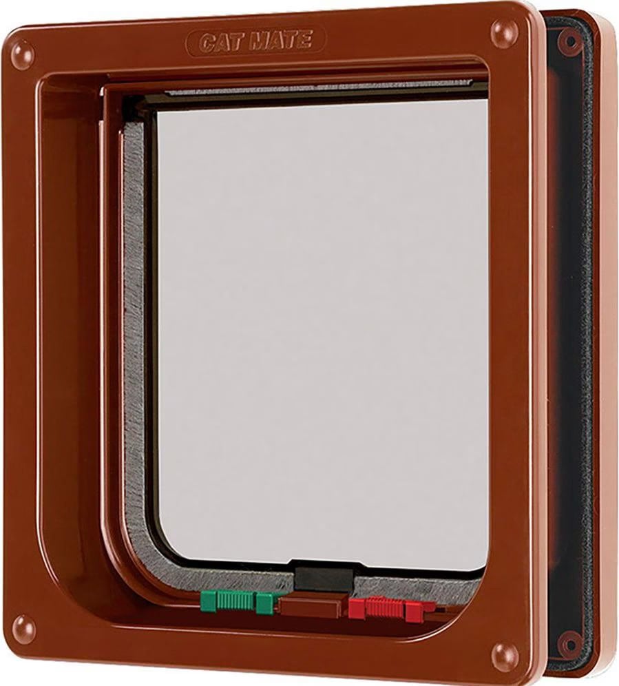 Chatière 4 verrouillages avec tunnel 235 brun - pet-mate - VA-6207