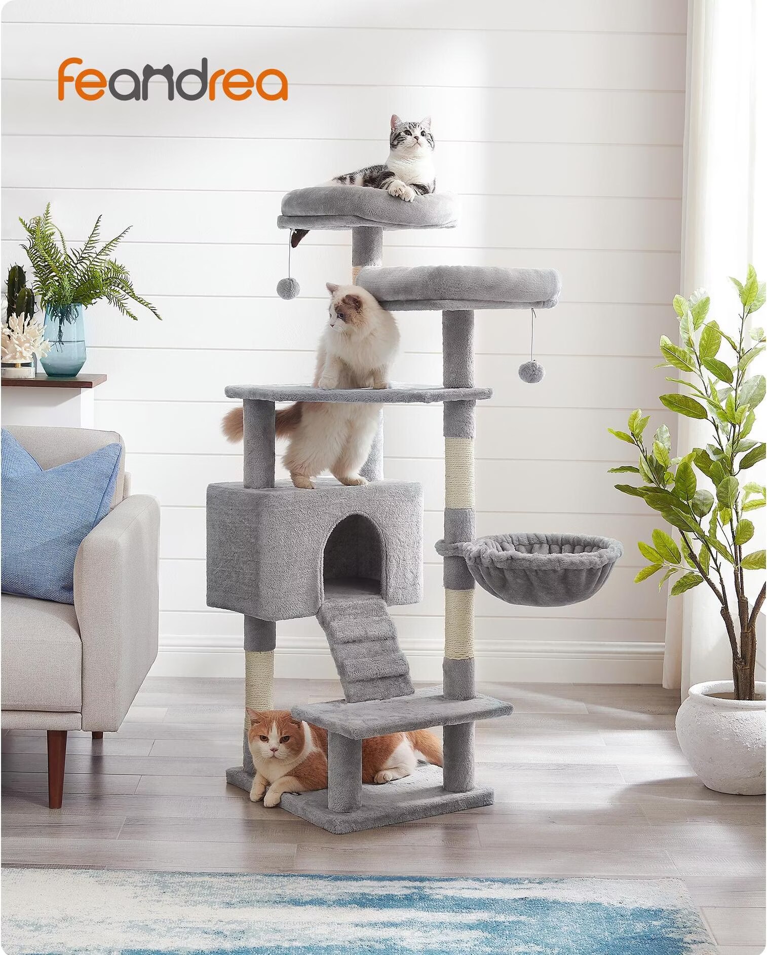 Feandrea Meow (142cm, Gris), Arbre  chat