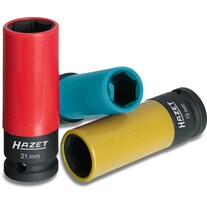 HAZET Impact socket set 903SPC/3 ∙ Square, hollow 12.5 mm (1/2 inch) ∙ Outside hexagon traction pro… (1/2", 21 mm, 17 mm, 19 mm)