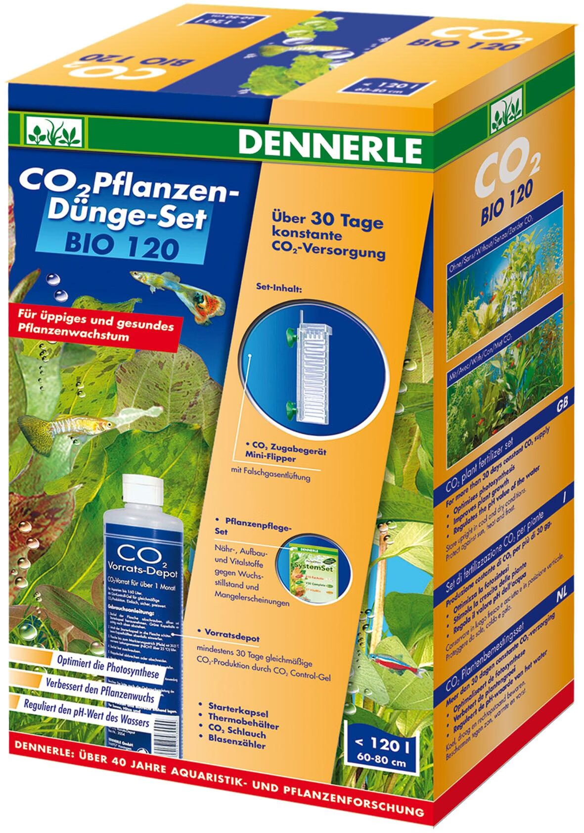 Comparer les prix de DENNERLE CO2 Kit de fertilisation des plantes Bio 120 l
