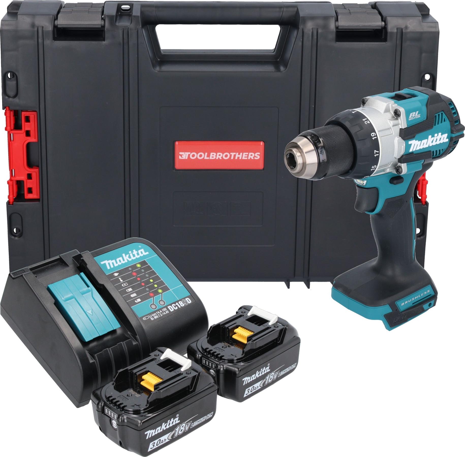 Makita DHP 489 SFJ R Akku Schlagbohrschrauber 18 V 73 Nm Brushless 2x Akku 3 0 Ah Ladegerat Rechargeable battery operated Galaxus