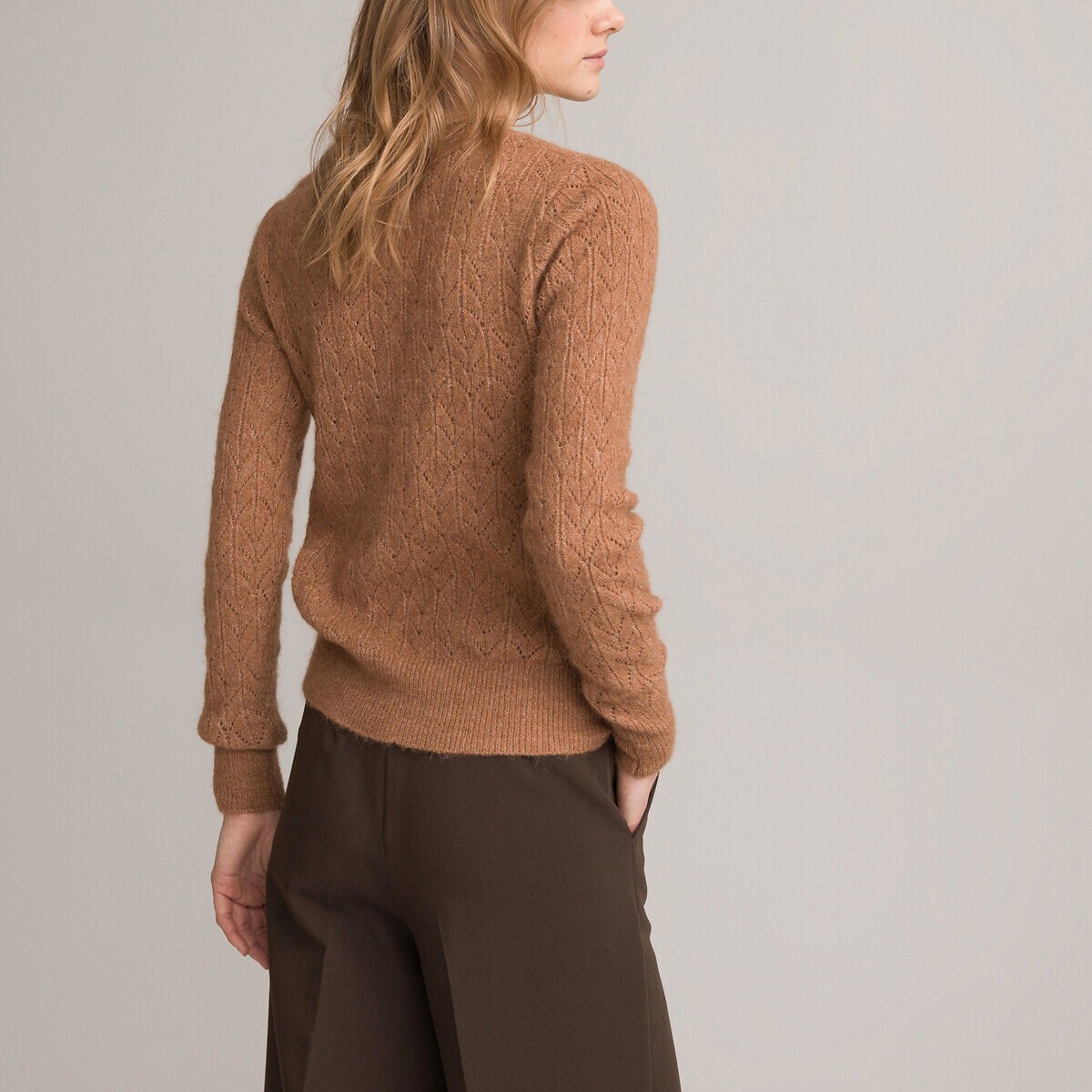 La Redoute Collections Strickjacke mit Rundhals und Lochmuster (L) Galaxus UB10326