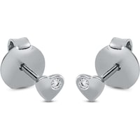 Goldberg Diamant Boucles d'oreilles WG 18 ct "Coeur (Or blanc)