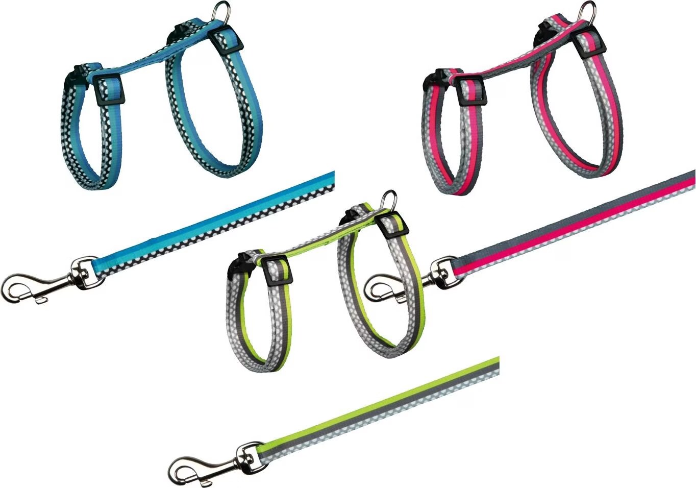 Harnais Avec Laisse Freshline Spot, Nylon, 27–45 Cm/10 Mm, 1,20 M - Mon Animalerie