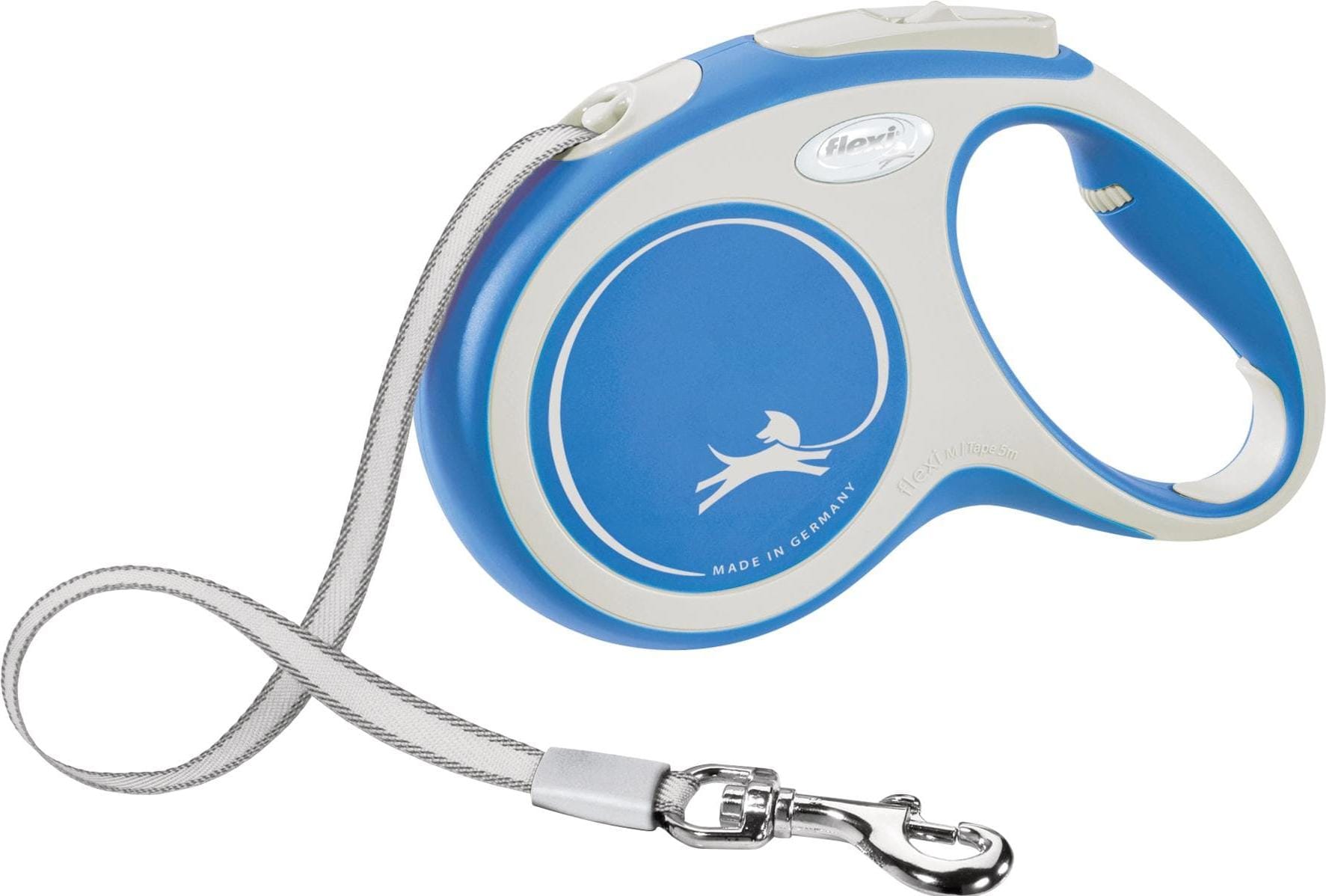 Comparer les prix de Laisse Chien – Zolux Flexi New Confort Sangle Bleu M – 5 m