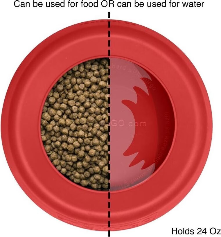 Gamelle voyage Chien - Petsafe Bol anti-débordement Splash Rouge - 22,8 x 18 x 7,6 cm