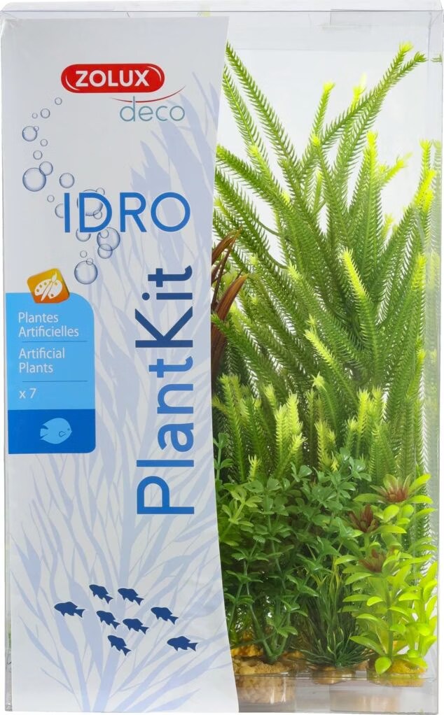 Déco plantkit idro n°4. plantes artificielles. 7 pieces. H 33 cm. décoration d'aquarium.