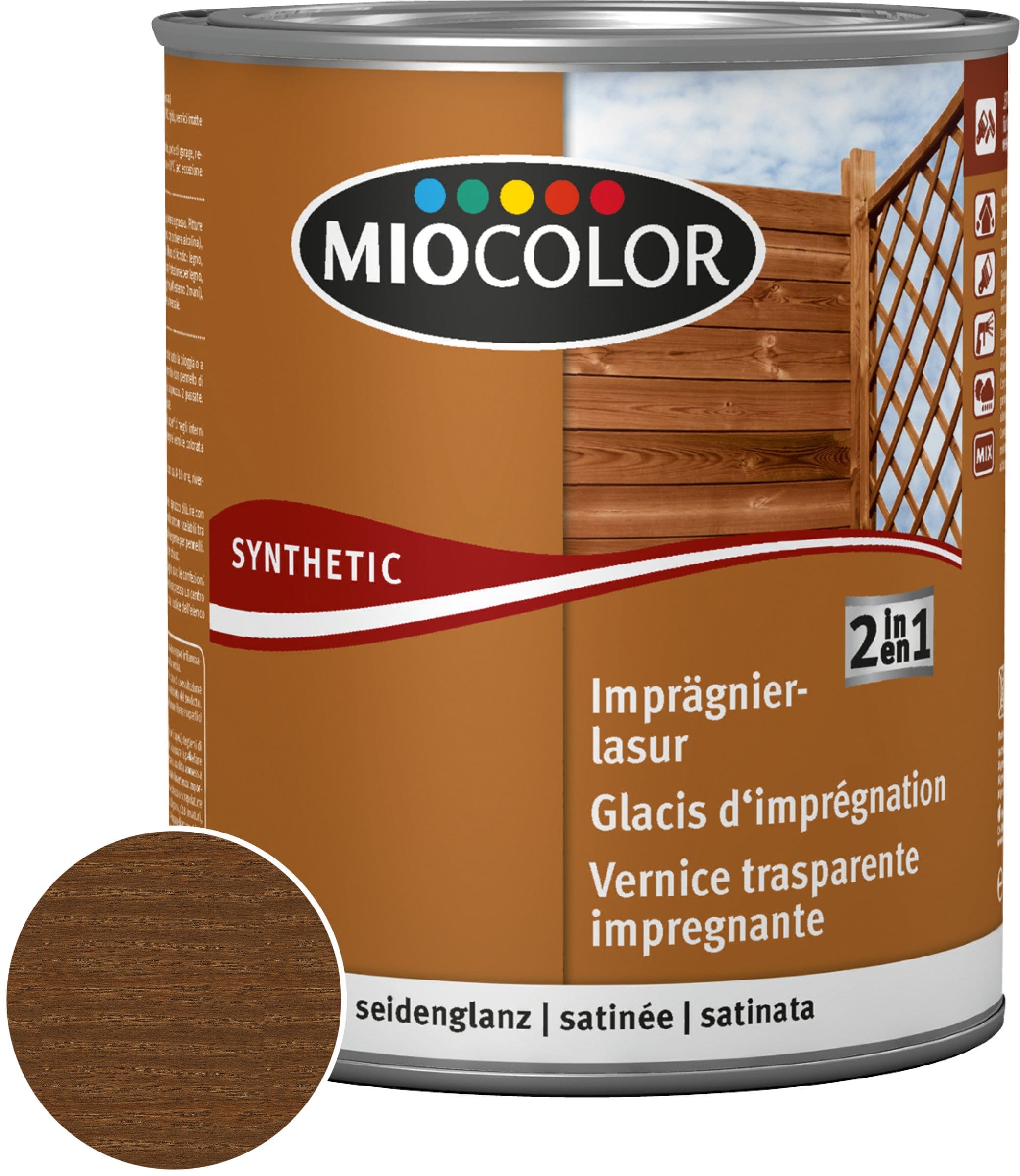 Miocolor 2in1 Imprägnierlasur (Nussbaum 0.75 l) kaufen