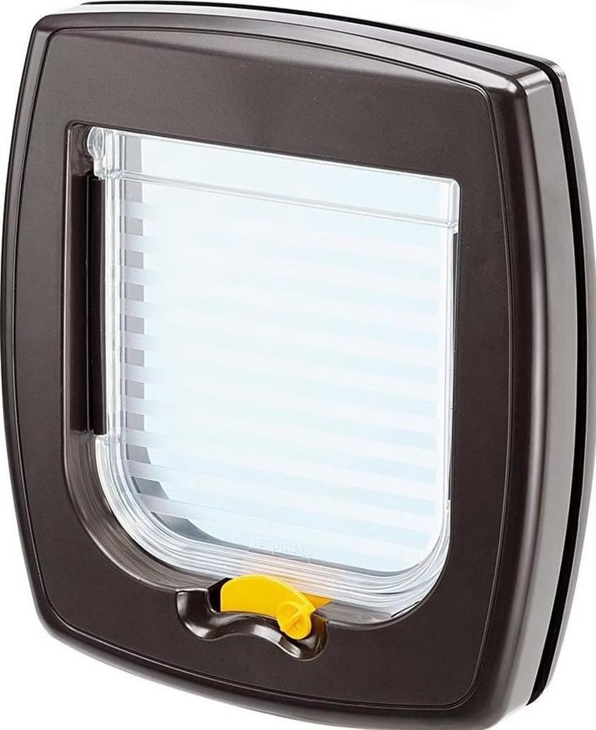 Comparer les prix de Ferplast Porte basculante pour chats et petits chiens SWING 1 Chatière, installation universelle, entrée et sortie contrôlables à 2 positions, tunnel partiel, 21,5x5x h 24 cm Marron