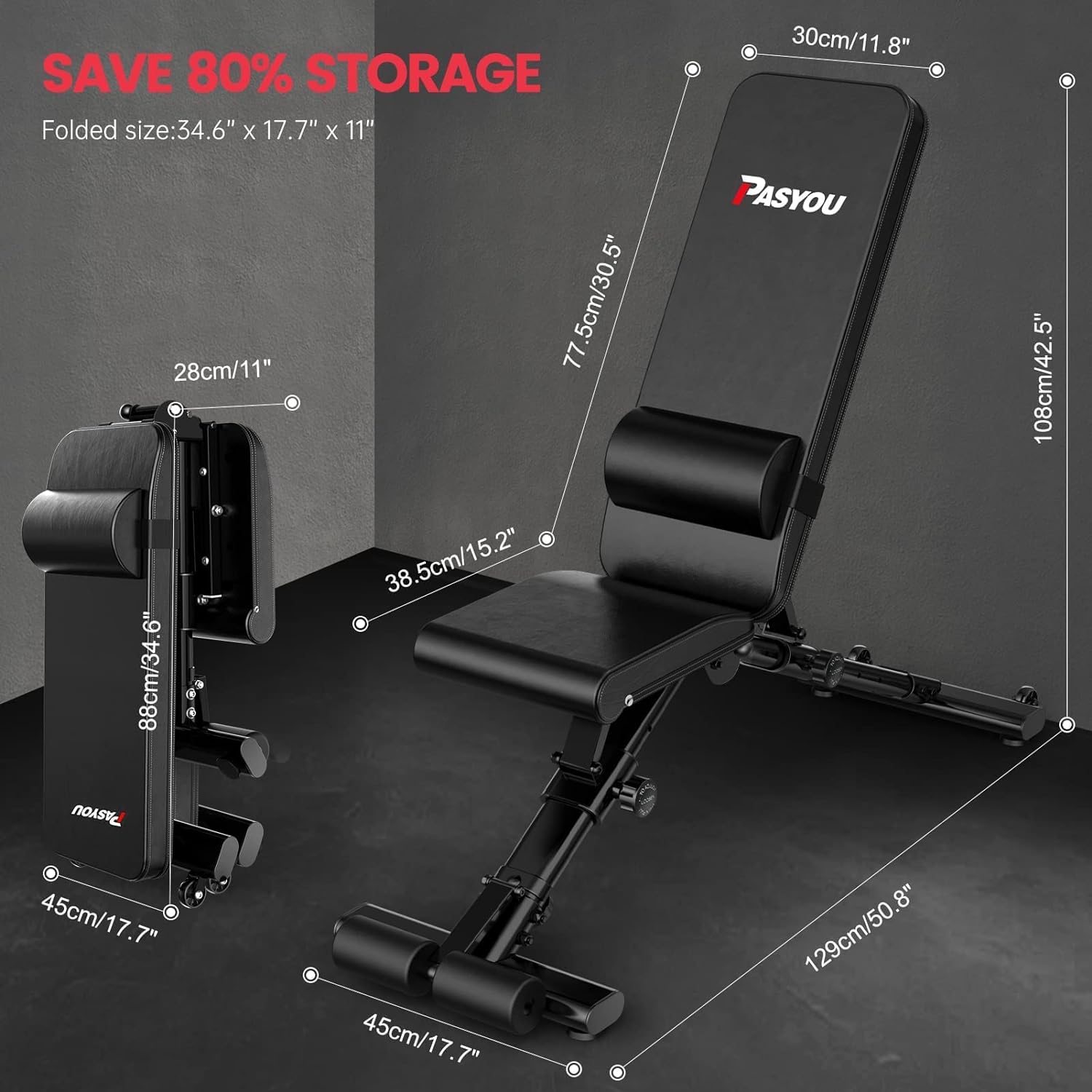 Pasyou PA500 Multifunctional weight bench buy at Galaxus