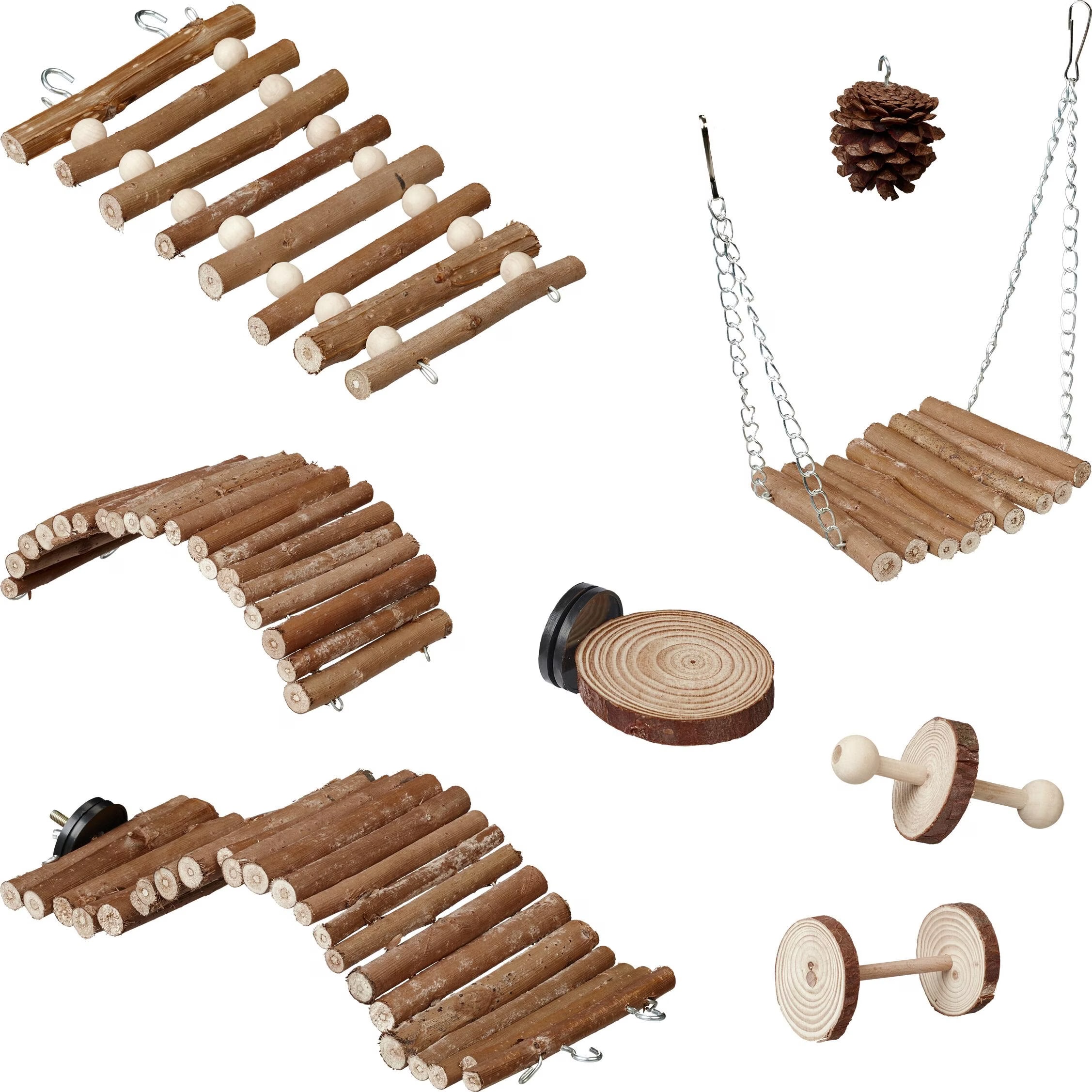 Comparer les prix de Relaxdays Set de 8 jouets pour oiseaux, Amnagement pour volire