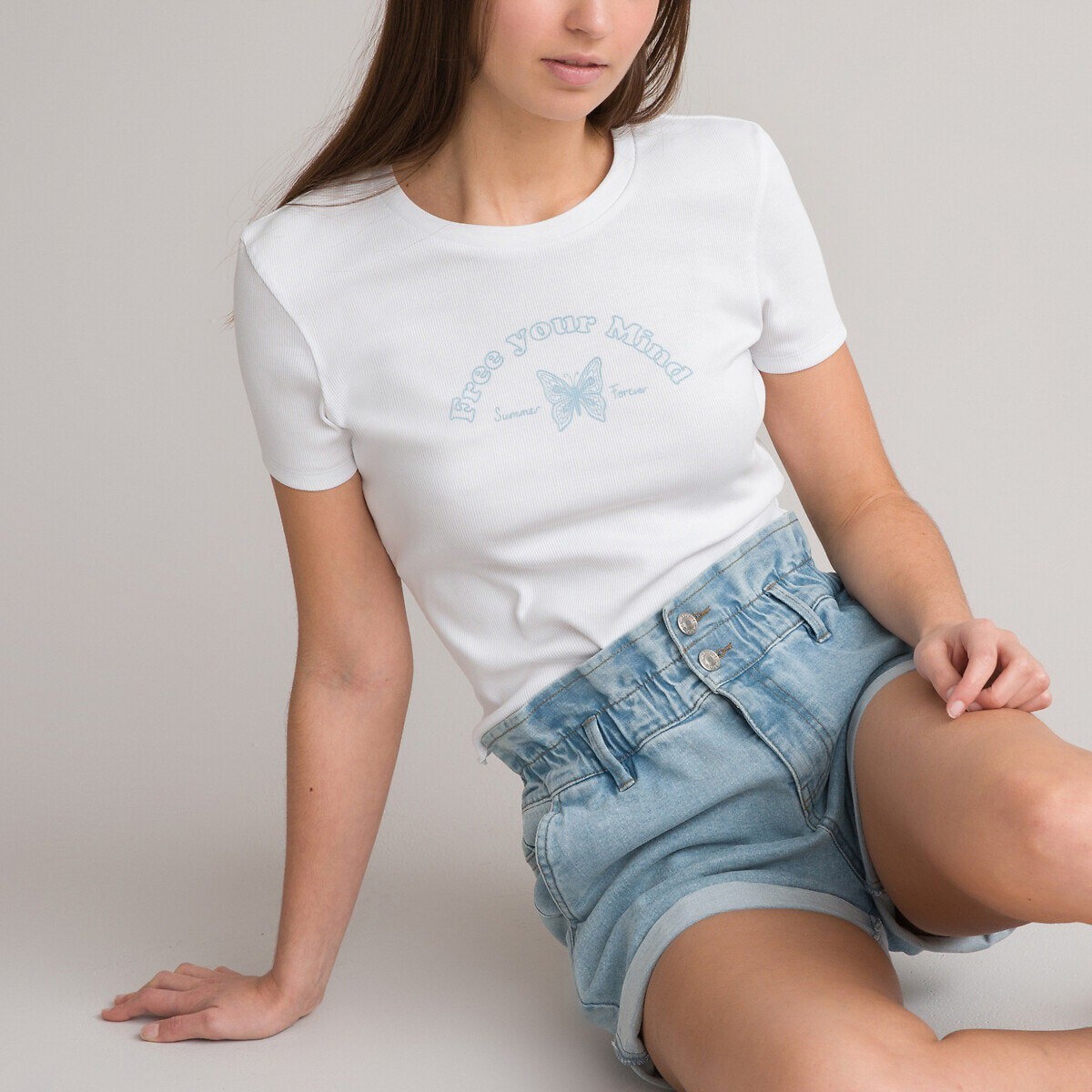 La Redoute Collections T-Shirt mit geripptem Rundhals (158) Galaxus
