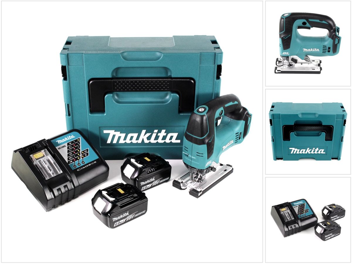 Makita DJV 182 RGJ Akku Pendelhubstichsäge 18V Brushless + 2x Akku 6 0Ah + Ladegerät + Makpac (3500 min-1) Galaxus