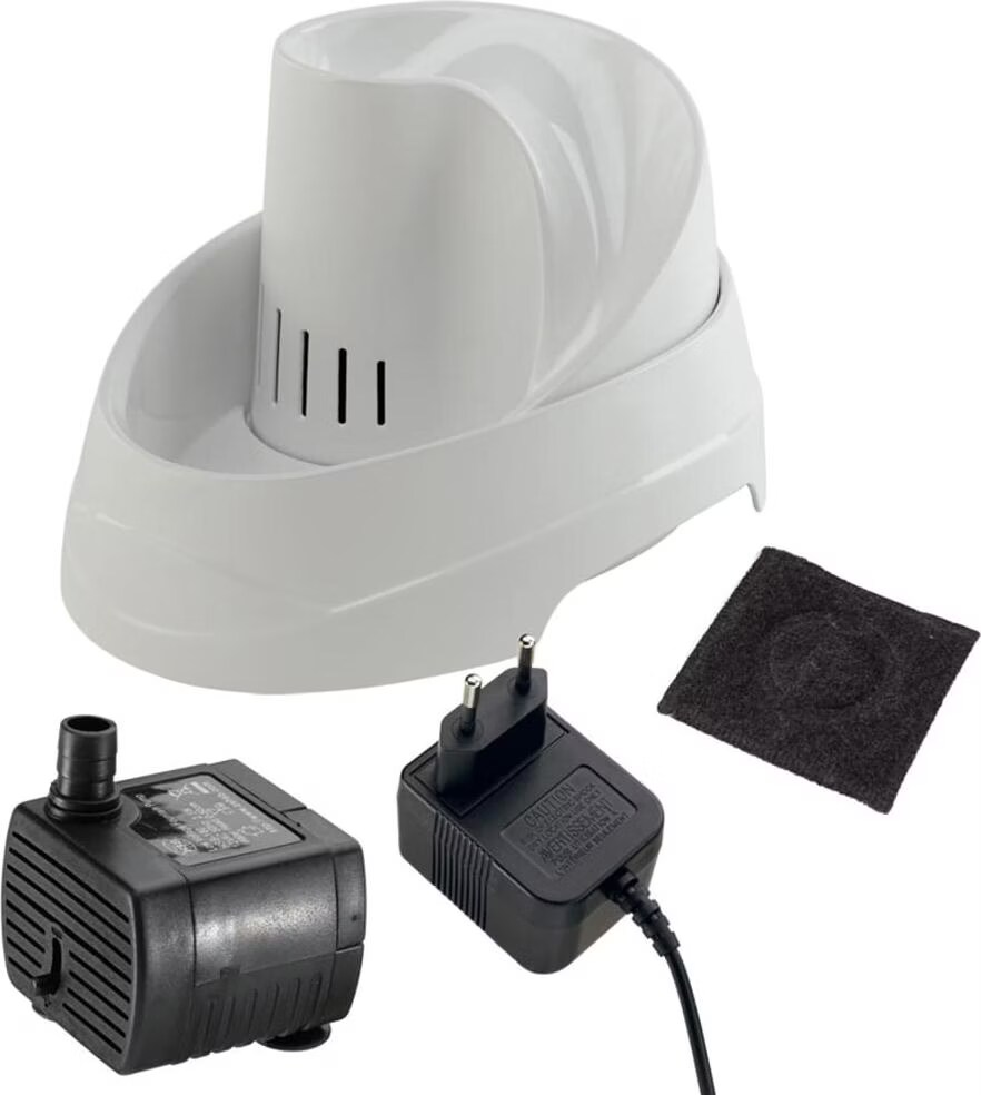 Ferplast Fontaine pour chats et chiens de petite taille VEGA, 2 litres, avec protection antibactérienne permanente, effet source d'eau filtrée, inclus un filtre à charbon actif