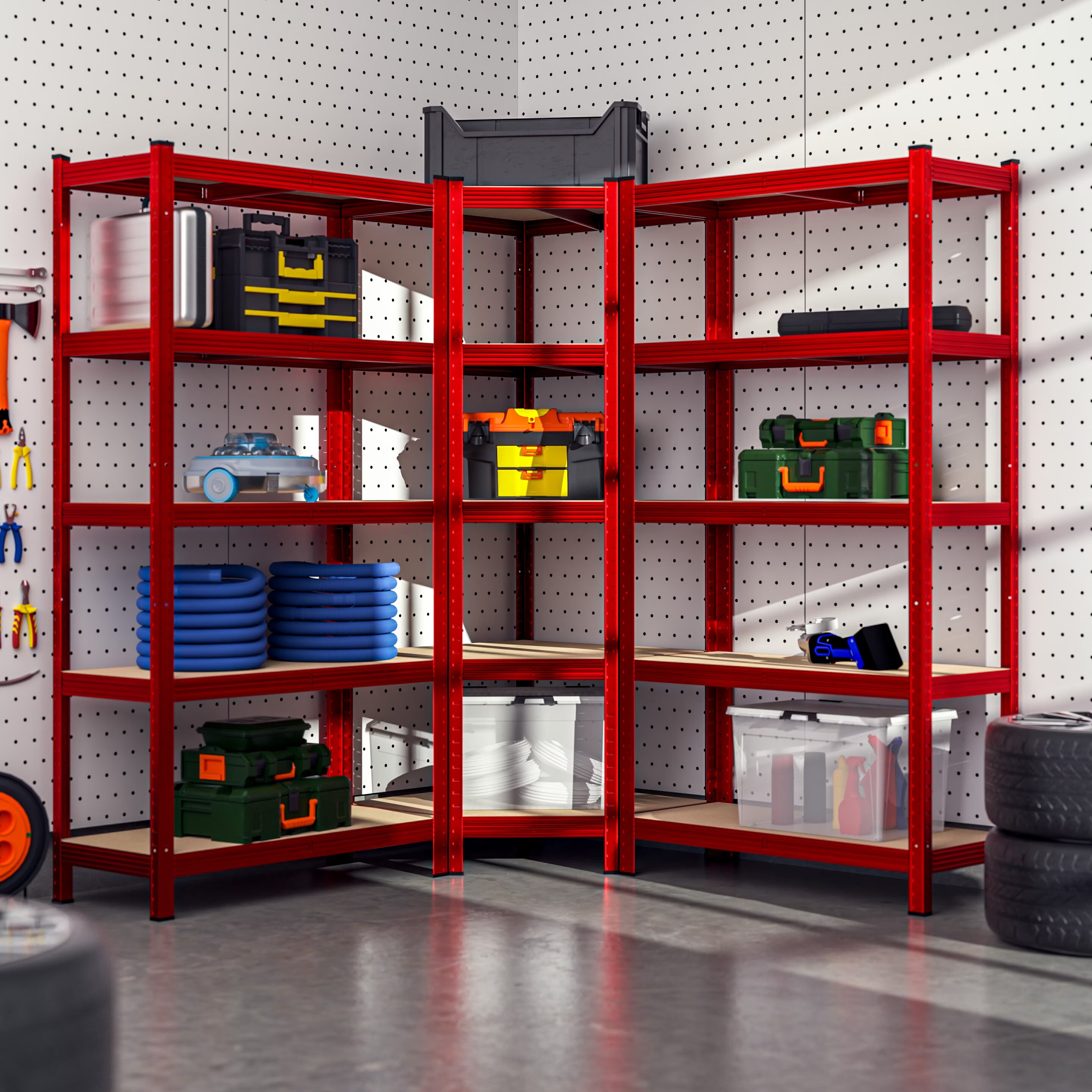 Scaffalatura Angolare 2 Ripiani 1 Cassetto Unità Di Mensole Ad Angolo Multiuso 82331726 - Foto 3