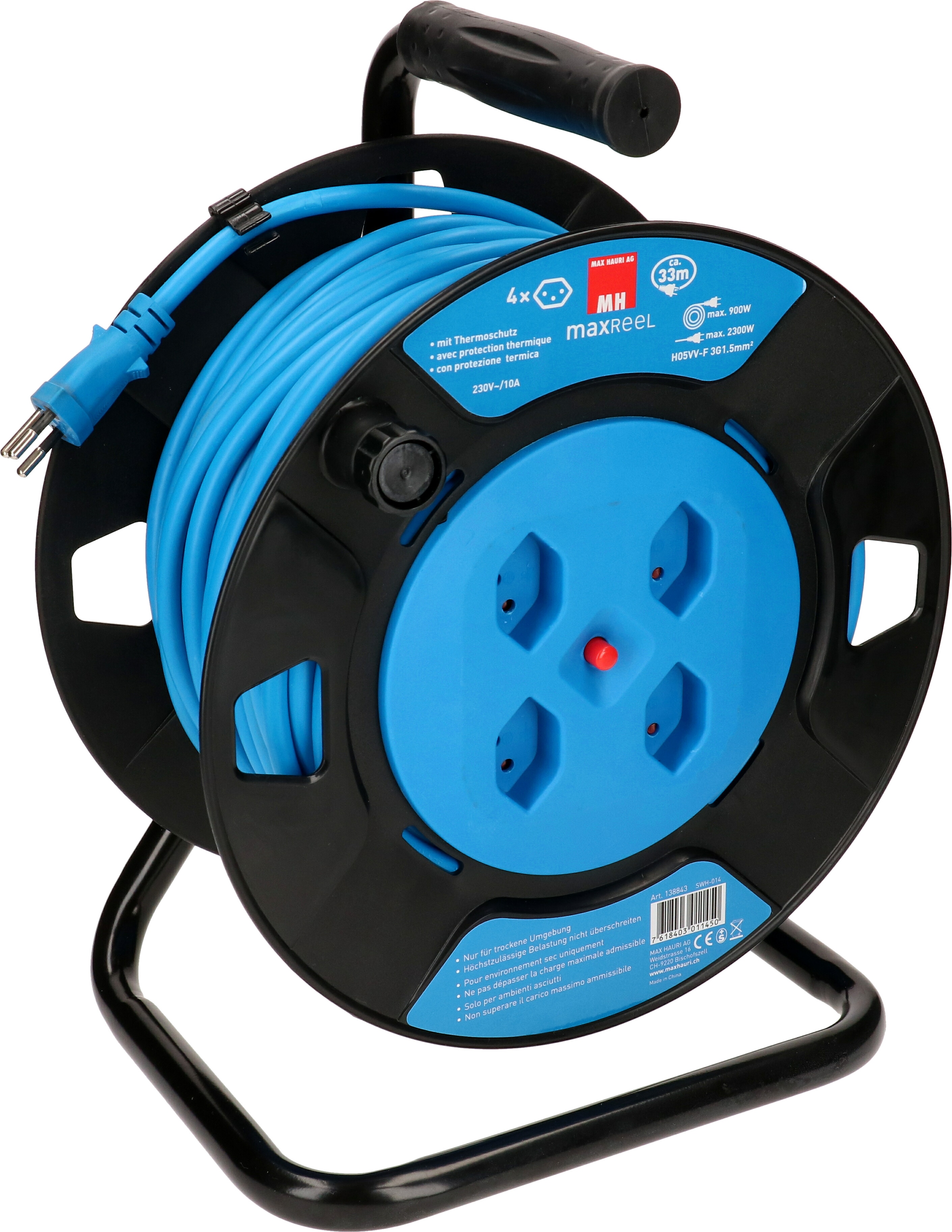 Max Hauri Kabelrolle V2 33 m Blau (33 m 1.50 mm²) Galaxus GN8013