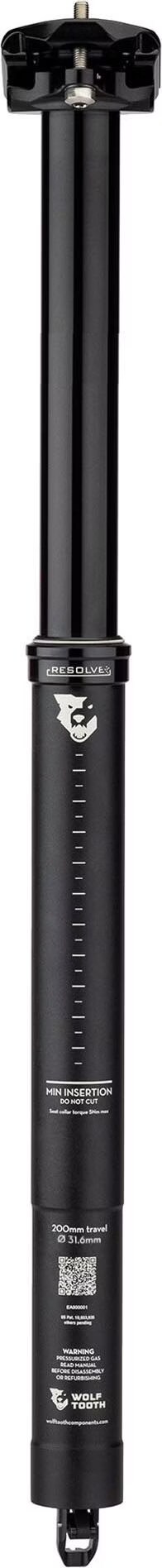 Wolf Tooth Tige télescopique Resolve, 523mm, 200mm, sans