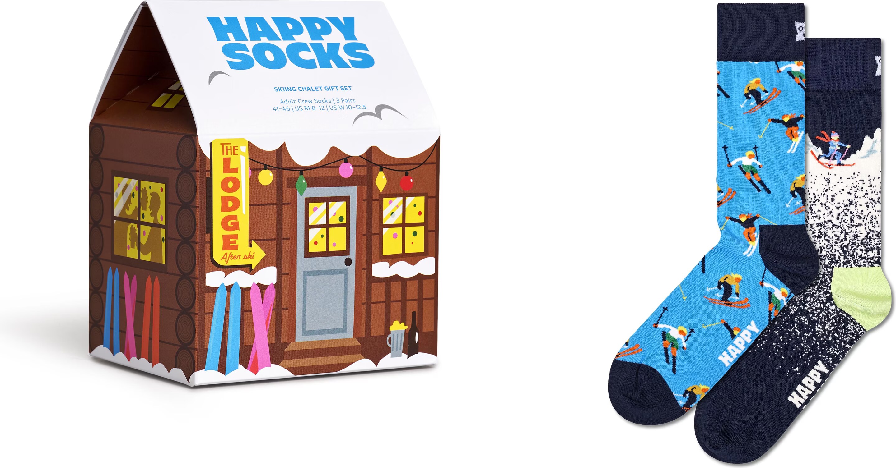 Happy Socks Ski Socken - Gekämmte Bio-Baumwolle Für Größe 36-40