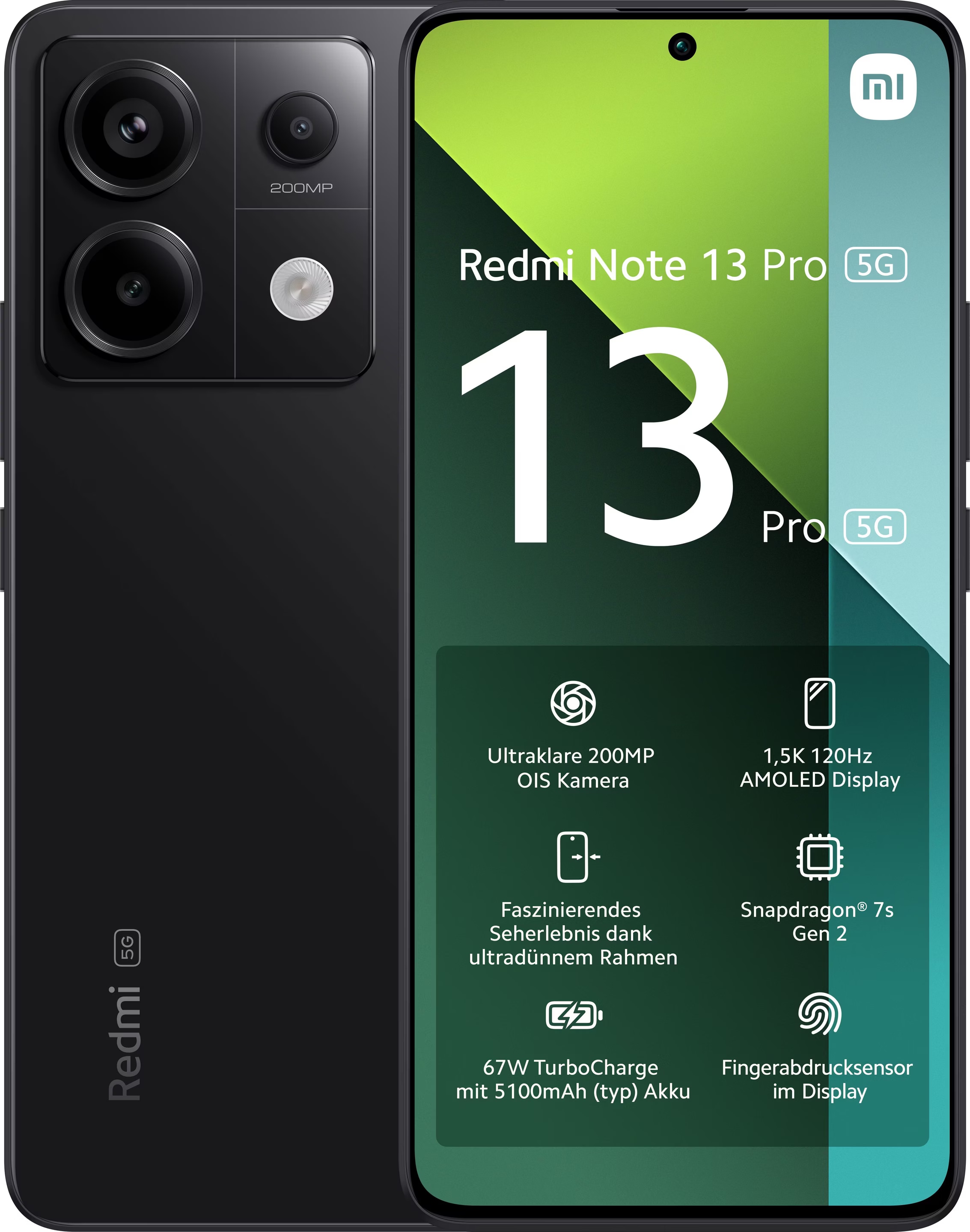 Xiaomi Redmi Note 13 Pro 5G (256 GB, Midnight Black, 6.67