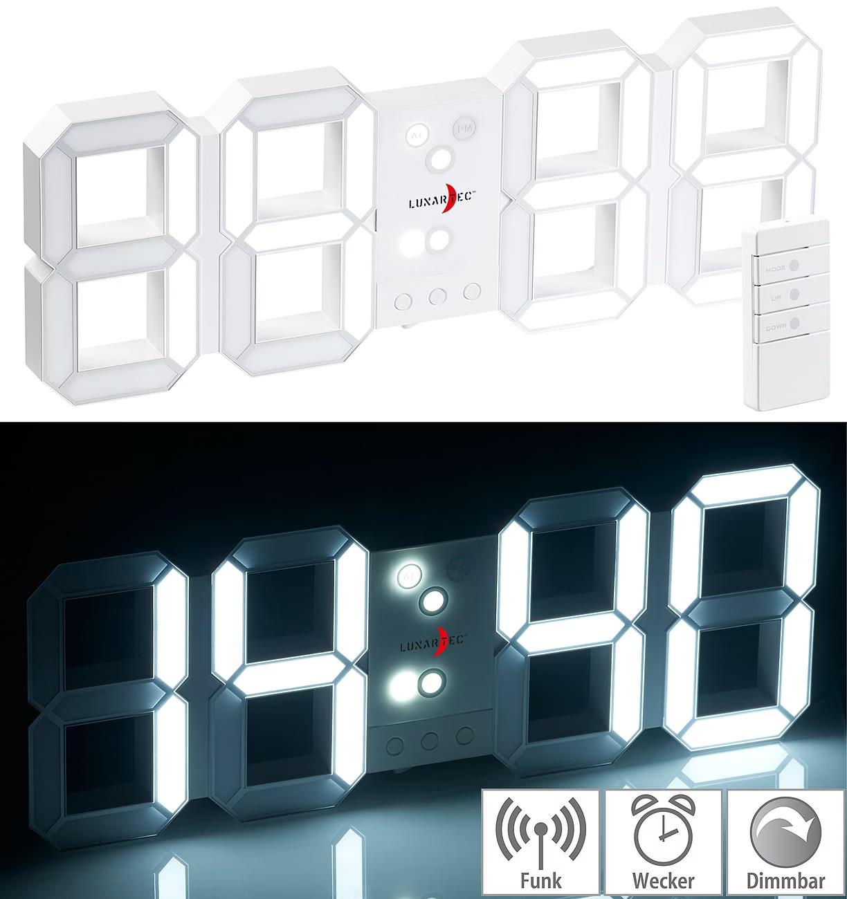 Uhr Wanduhr Funk Led Lunartec Led Funk Wanduhr Wanduhr Mit Led