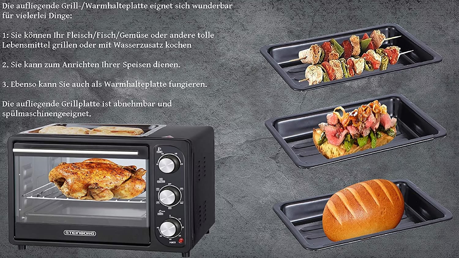 Forno Mini 25 Litri 1600W - Per Pizza, Tostatura, Grigliata E Convezione Con Timer - Foto 11